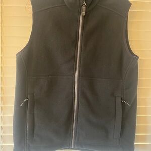 Lands' End Men's Black Fleece Vest